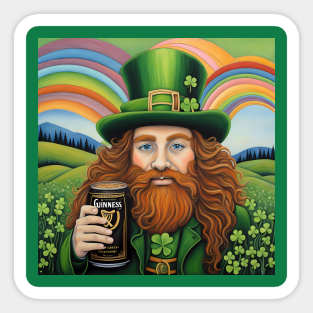 Folk Art Leprechaun Sticker